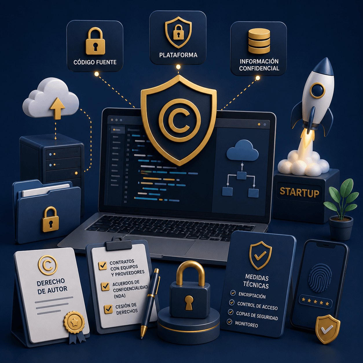 Software y propiedad intelectual en Ecuador: cómo proteger el código, la plataforma y la información de una startup