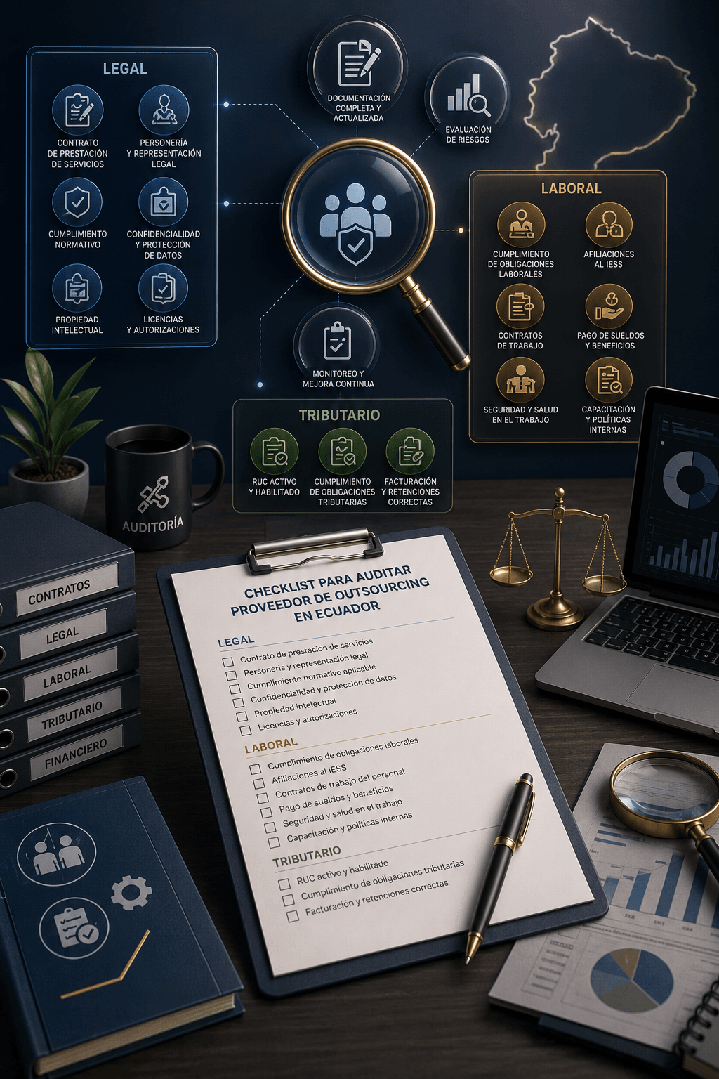Cómo auditar a un proveedor de outsourcing en Ecuador: checklist legal, laboral y tributario
